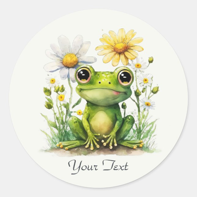 Floral Frosch Sticker (Vorderseite)