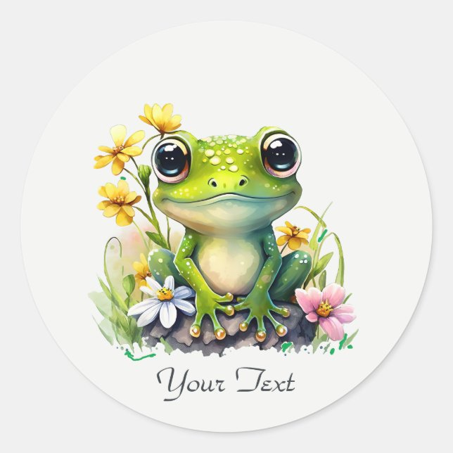 Floral Frosch Sticker (Vorderseite)