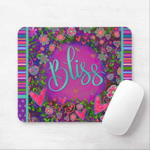 Floral Fun Bliss Moderne Strip-Inspirivity Mousepad