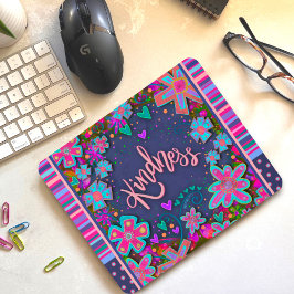 Floral Fun Kindness Strip Inspirivity Mouse Mousepad