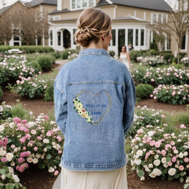 Floral Fun Mode Denim Jacket Jeansjacke (Hochzeit Rückseite)