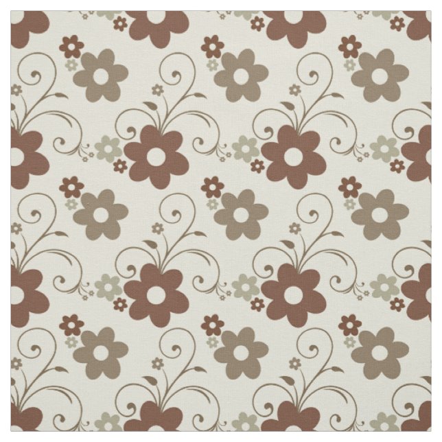 Floral Fun Retro Beige Stoff (Muster)
