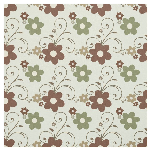 Floral Fun Retro Green Stoff (Muster)