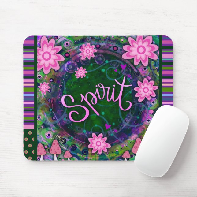 Floral Fun Spirit Modern Strip Inspirivity Mousepad (Mit Mouse)