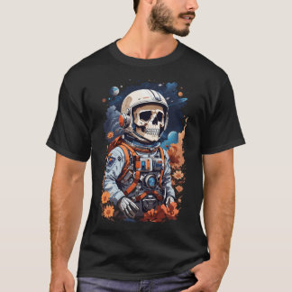 Floral Galaxy Die Reise des Astronauten Skeleton T-Shirt