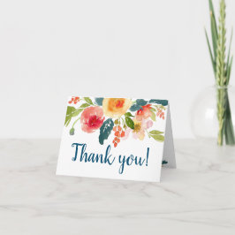 Floral Garden Bridal Shower Thank You Card Dankeskarte
