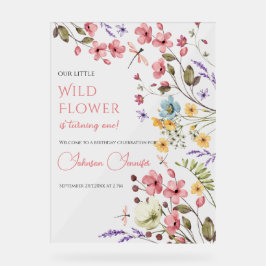 Floral Garden Decor with Butterflies Acrylschild