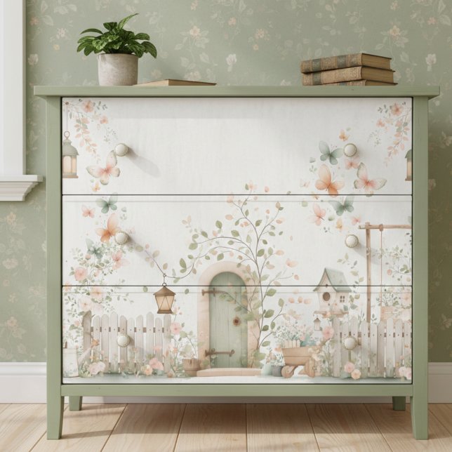 Floral Garden Decoupage Seidenpapier (elegant pretty cottagecore cottage garden decoupage tissue paper)