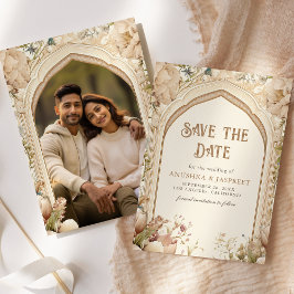 Floral Garden Indian Palace Wedding Foto Save The Date