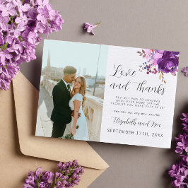 Floral Garden Lila Lilac Lavender Vielen Dank Dankeskarte