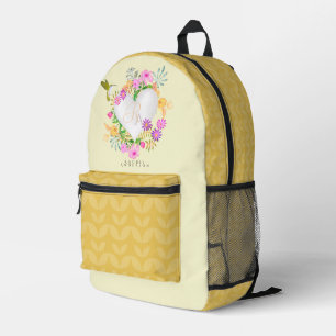Floral Garden Monogram gelb Bedruckter Rucksack