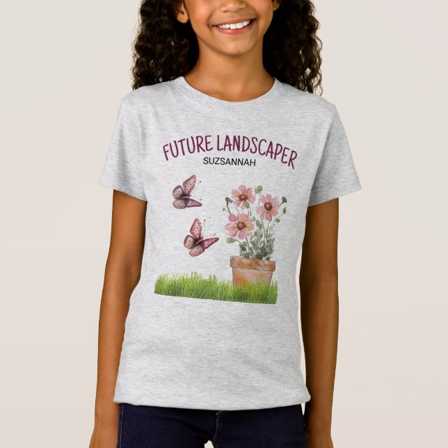 Floral Garden Schmetterlinge Libellen Libellen Was T-Shirt (Vorderseite)