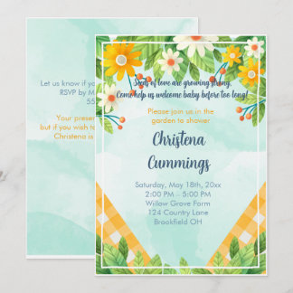 Floral Garden Seeds of Love Baby Shower Invitation Einladung