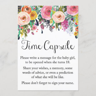 Floral Garden Time Kapsel für Girl Sign 12x18" Grö Einladung