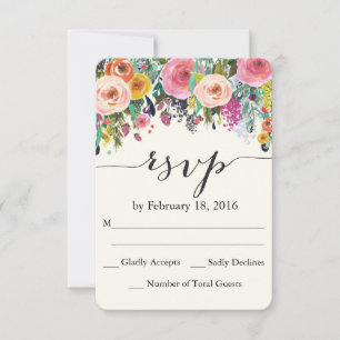 Floral Garden Watercolor RSVP-Karte RSVP Karte