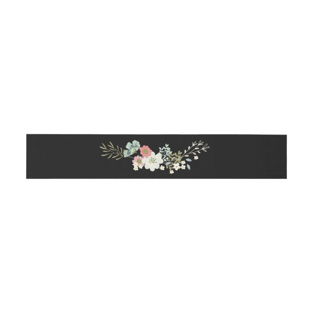Floral Garden Wedding Napkin Bands Einladungsbanderole (Flach)