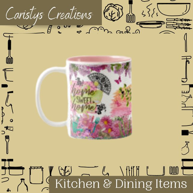 Floral Garden Zuhause Sweet Zuhause Zweifarbige Tasse (Von Creator hochgeladen)