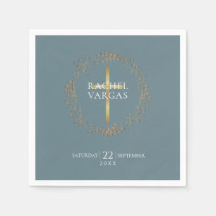 Floral Garland   Imitate Goldfusstaufe Serviette