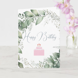 Floral Geburtstag Brushed Blue Watercolor Card Karte