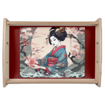 Floral Geisha Serviertablett