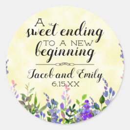 Floral Gelbe Gastgeschenk Hochzeit Umschlag Runder Aufkleber