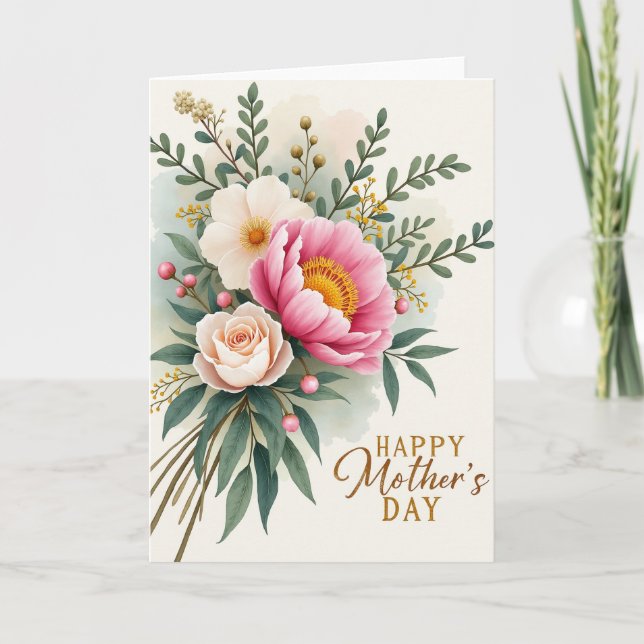 Floral Gem Muttertags-Grußkarte Karte (Vorderseite)