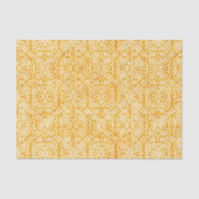 Floral Geometric Beige Seidenpapier (Vorderseite)