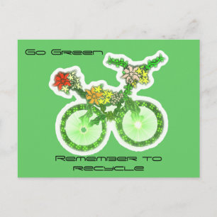 Floral Gerecycelt Fahrrad Postkarte