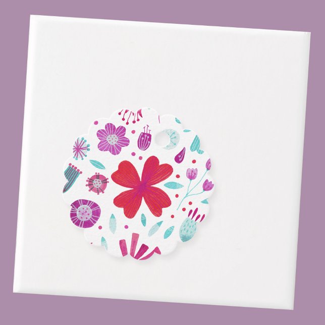 Floral Geschenkanhänger (Modern floral watercolor favor tags)