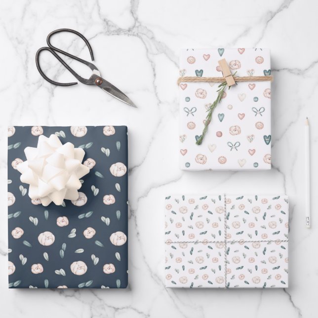 Floral Geschenkpapier Set (Vorderseite)