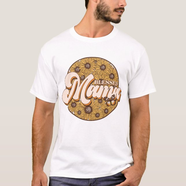 Floral gesegnet Mama T-Shirt (Vorderseite)