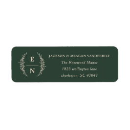 Floral gestapelte Initials Monogramm-Rücksendeadre