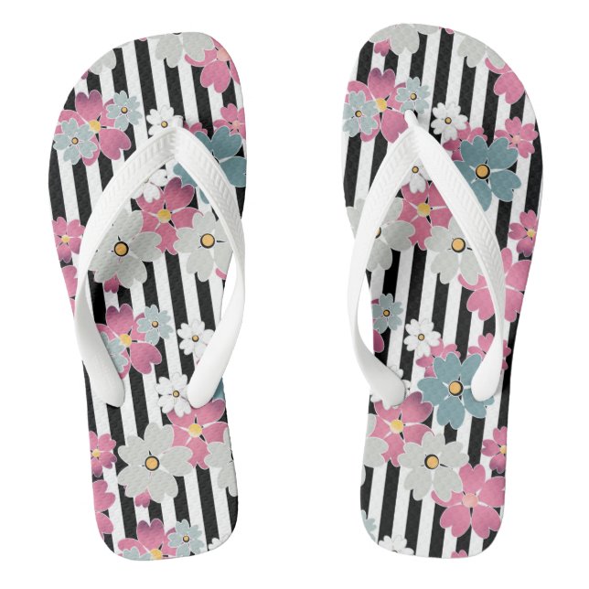 floral, gestreift flip flops (Fußbett)