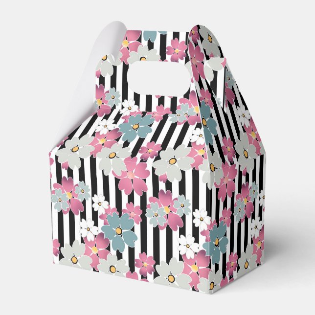 floral, gestreift geschenkschachtel (Vorderseite)