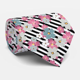 floral, gestreift krawatte