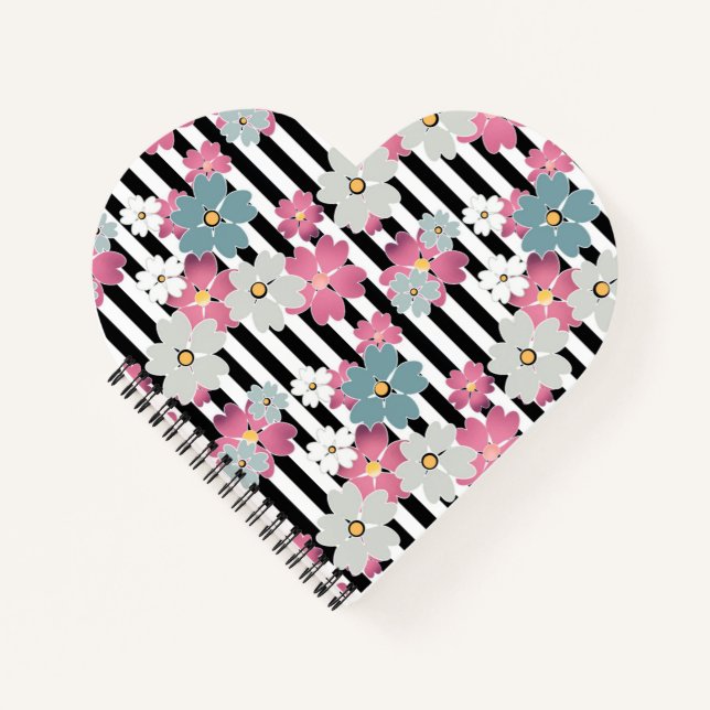 floral, gestreift notizbuch (Vorderseite)