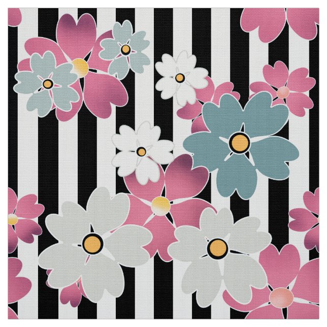 floral, gestreift stoff (Muster)