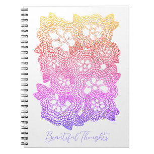 FLORAL GESTRICKTES 6,5x8,75 Notizbuch + Text Notizblock