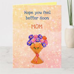 Floral Get Well Mom design Card Karte