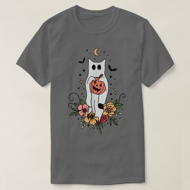 Floral Ghost Halloween Spooky Season Ghost Blume T-Shirt (Design vorne)