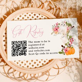 Floral ghost pumpkin registry baby shower begleitkarte