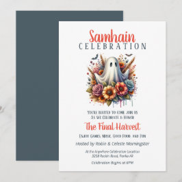 Floral Ghost Samhain Harvest Halloween-Party Einladung
