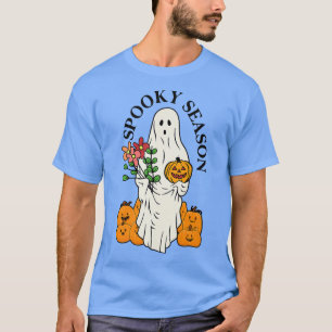 Floral Ghost Spooky Jahreszeit Halloween Jack O La T-Shirt