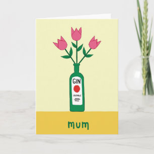 Floral Gin Glaubwürdige Mum Karte