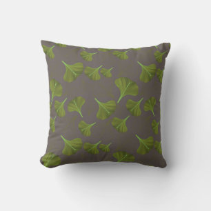 Floral Gingko Leaf Gray Muster Kissen