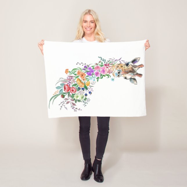 Floral Giraffe Baby Fleece Blanket (Beispiel)