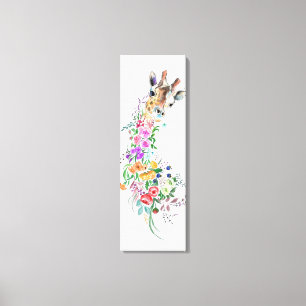 Floral Giraffe Canvas Print Leinwanddruck