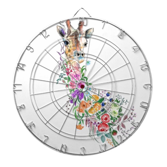 Floral Giraffe Dart Board Dartscheibe (vorne)