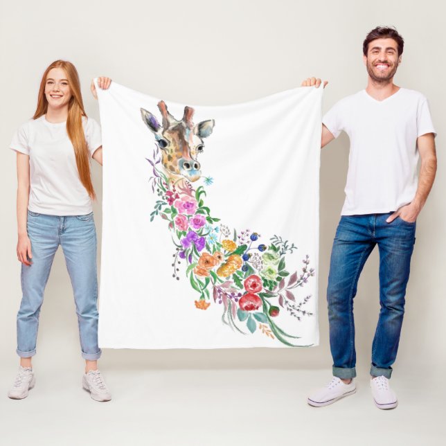 Floral Giraffe Fleece Blanket (Beispiel)