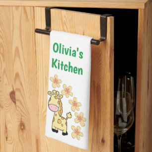 Floral Giraffe Küche Handtuch